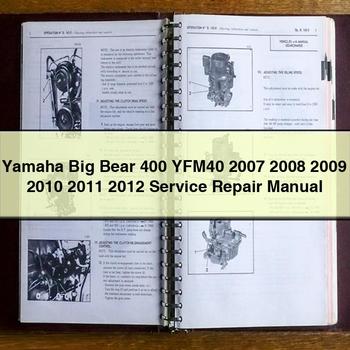 Yamaha Big Bear 400 YFM40 2007 2008 2009 2010 2011 2012 Service Repair Manual 