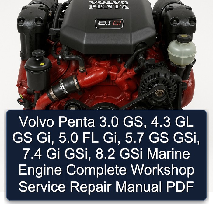 Volvo Penta 3.0 GS, 4.3 GL GS Gi, 5.0 FL Gi, 5.7 GS GSi, 7.4 Gi GSi, 8.2 GSi Marine Engine Complete Workshop Service Repair Manual PDF