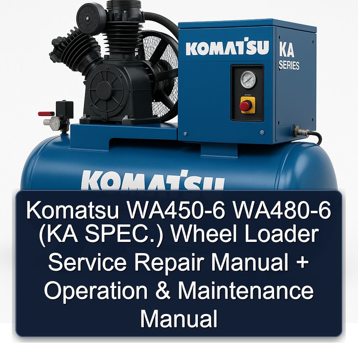 Komatsu WA450-6 WA480-6 (KA SPEC.) Wheel Loader Manual de servicio y reparación + Operation & Maintenance Manual