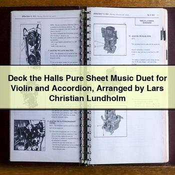 Deck the Halls Pure Sheet Music Duet for Violin and Accordion Arranged by Lars Christian Lundholm PDF Download