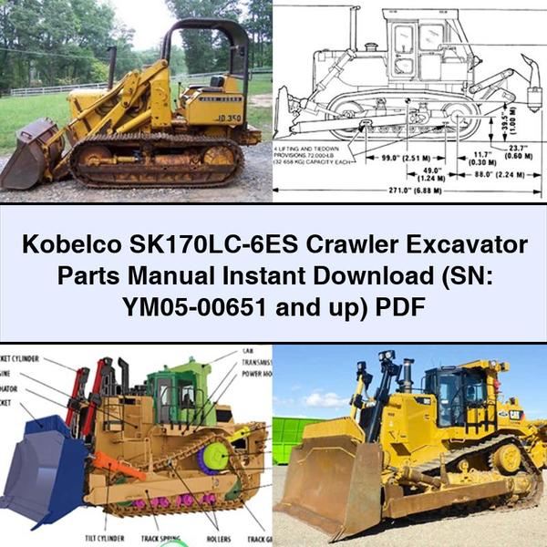 Kobelco SK170LC-6ES Crawler Excavator (Sn: YM05-00651 and Up) Parts Catalog PDF Download