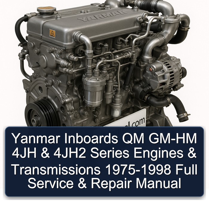 Manual de Servicio y Reparación Completo para Motores y Transmisiones Yanmar Inboard QM GM-HM 4JH y 4JH2 Serie (1975-1998)