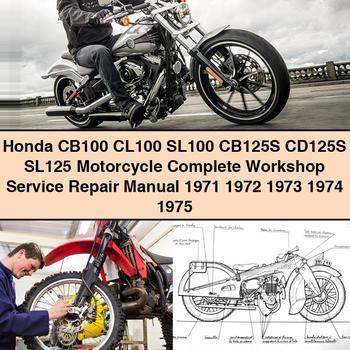 Honda CB100 CL100 SL100 CB125S CD125S SL125 Motorcycle Manual completo de servicio y reparación del taller 1971 1972 1973 1974 1975