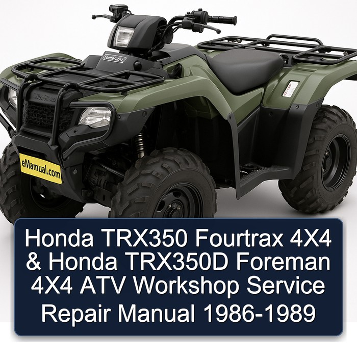 Honda TRX350 Fourtrax 4X4 & Honda TRX350D Foreman 4X4 ATV Workshop Manual de servicio y reparación 1986-1989