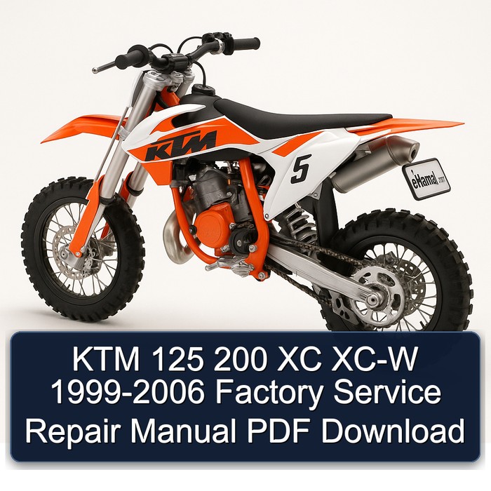 KTM 125 200 XC XC-W 1999-2006 Factory Manual de servicio y reparación PDF Download