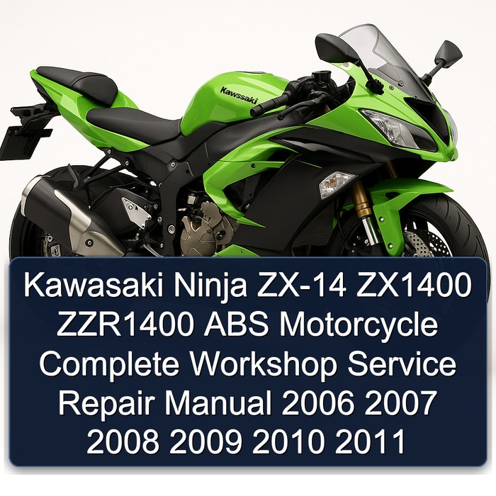 Kawasaki Ninja ZX-14 ZX1400 ZZR1400 ABS Motorcycle Manual completo de servicio y reparación del taller 2006 2007 2008 2009 2010 2011