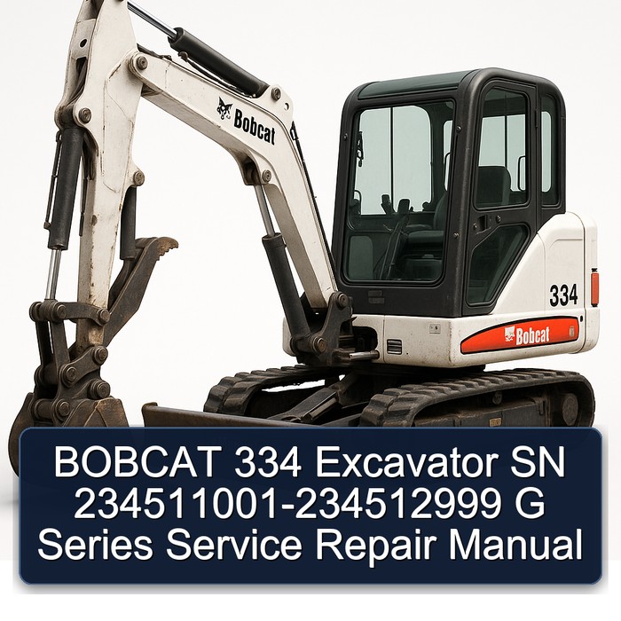 BOBCAT 334 Excavator SN 234511001-234512999 G Series Service Repair Manual