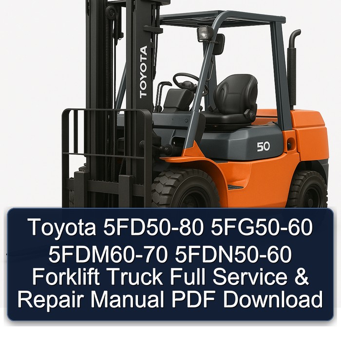 Manual de Reparación y Servicio Completo para Carretillas Elevadoras Toyota 5FD50-80, 5FG50-60, 5FDM60-70, 5FDN50-60 (PDF)
