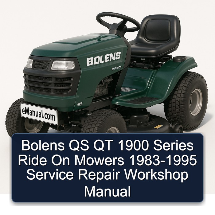 Bolens QS QT 1900 Series Ride On Mowers 1983-1995 Service Repair Workshop Manual