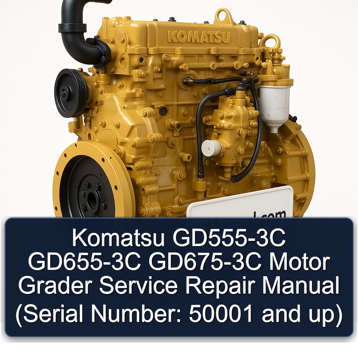 Komatsu GD555-3C GD655-3C GD675-3C Motor Grader Manual de servicio y reparación (Serial Number: 50001 and up)