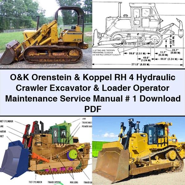 O&K Orenstein & Koppel RH 4 Hydraulic Crawler Excavator & Loader Operator Maintenance Manual de servicio y reparación # 1