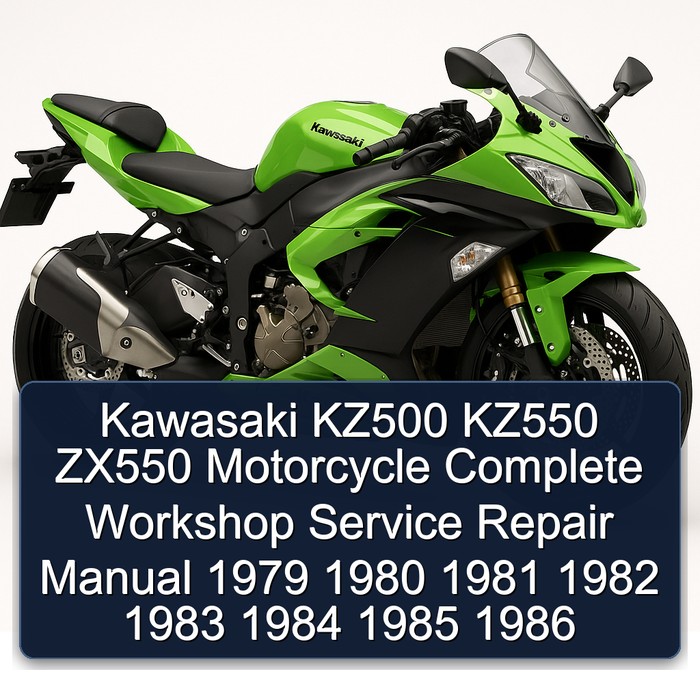 Kawasaki KZ500 KZ550 ZX550 Motorcycle Manual completo de servicio y reparación del taller 1979 1980 1981 1982 1983 1984 1985 1986