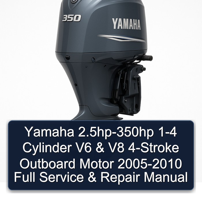 Yamaha 2.5hp-350hp 1-4 Cylinder V6 & V8 4-Stroke Outboard Motor 2005-2010 Full Service & Repair Manual