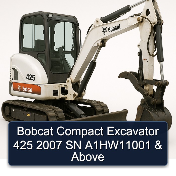Bobcat Compact Excavator 425 2007 SN A1HW11001 & Above