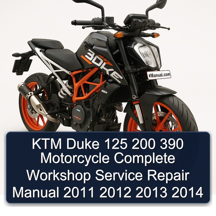 KTM Duke 125 200 390 Motorcycle Manual completo de servicio y reparación del taller 2011 2012 2013 2014