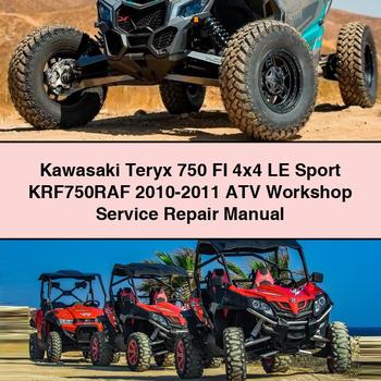 Kawasaki Teryx 750 FI 4x4 LE Sport KRF750RAF 2010-2011 ATV Workshop Manual de servicio y reparación