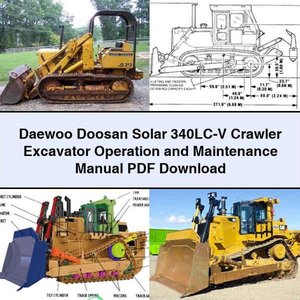 Daewoo Doosan Solar 340LC-V Crawler Excavator Operation and Maintenance Manual