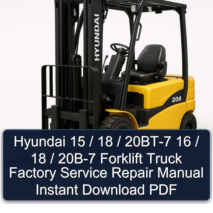 Hyundai 15 / 18 / 20BT-7 16 / 18 / 20B-7 Forklift Truck Factory Manual de servicio y reparación Instant Download PDF