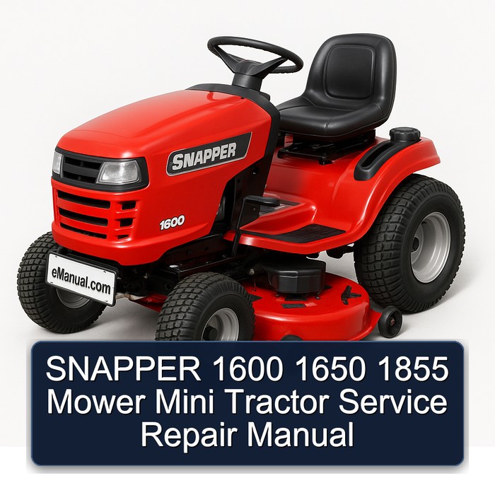 SNAPPER 1600 1650 1855 Mower Mini Tractor Service Repair Manual
