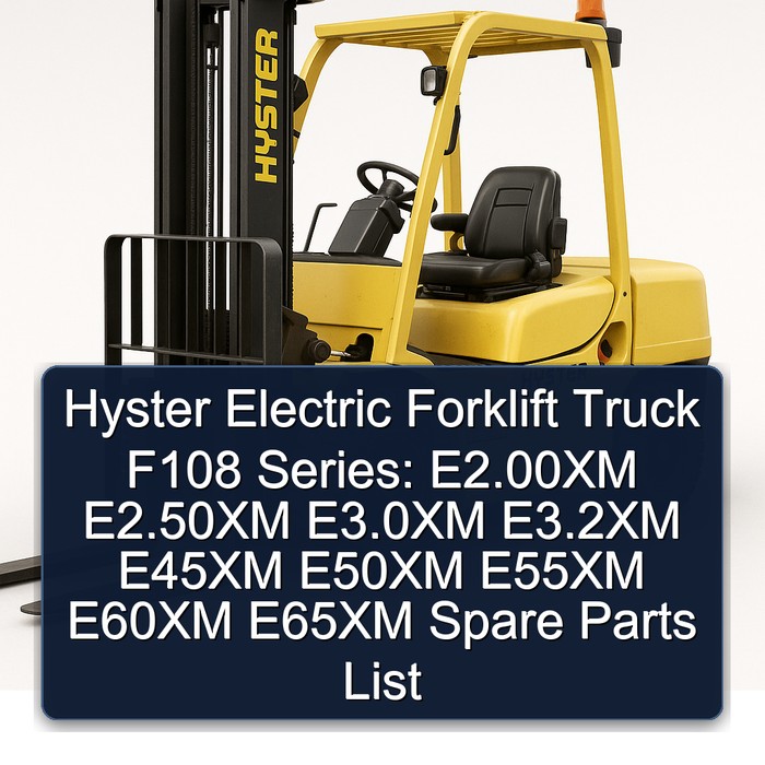 Lista de Piezas de Repuesto para Carretillas Elevadoras Eléctricas Hyster Serie F108: E2.00XM, E2.50XM, E3.0XM, E3.2XM, E45XM, E50XM, E55XM, E60XM, E65XM