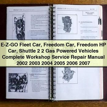 2004 E-Z-Go Fleet Car Freedom Car Freedom HP Car Shuttle 2+2 Gas Powered Vehicles Workshop Service Repair Manual PDF Download