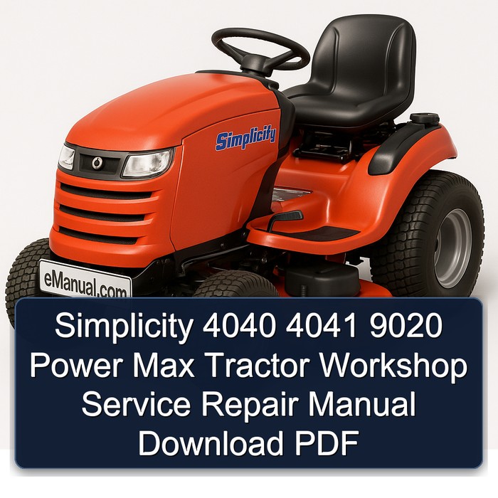 Manual de Servicio y Reparación para Tractor Simplicity 4040, 4041, 9020 Power Max (PDF)