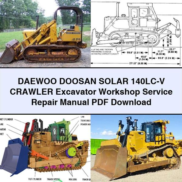DAEWOO DOOSAN SOLAR 140LC-V Crawler Excavator Workshop Manual de servicio y reparación