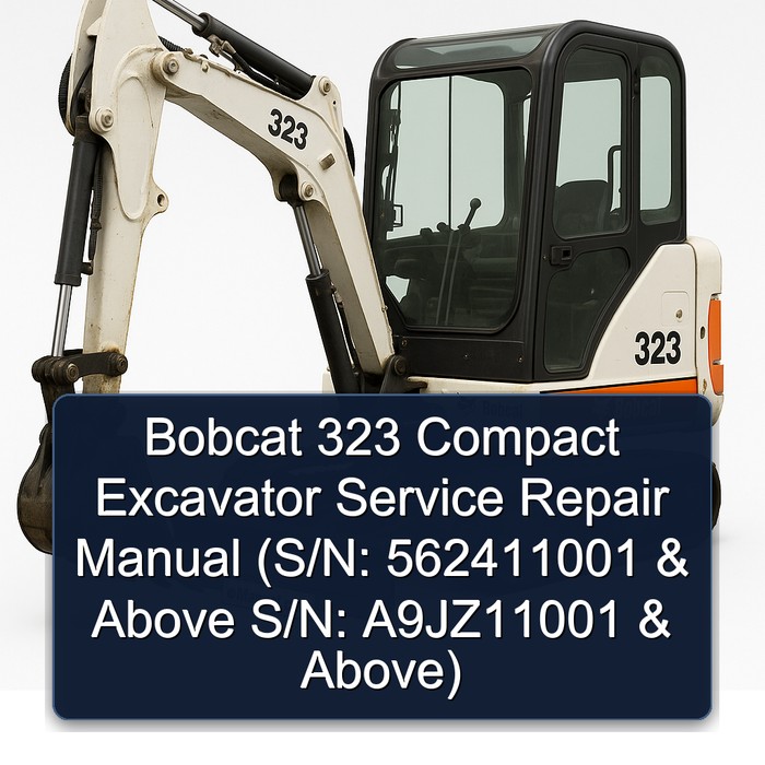 Bobcat 323 Compact Excavator Service Repair Manual (S/N: 562411001 & Above S/N: A9JZ11001 & Above)