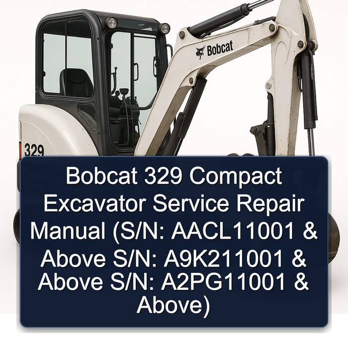 Bobcat 329 Compact Excavator Service Repair Manual (S/N: AACL11001 & Above S/N: A9K211001 & Above S/N: A2PG11001 & Above)