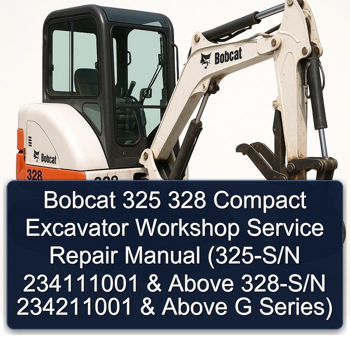 Bobcat 325 328 Compact Excavator Workshop Service Repair Manual (325-S/N 234111001 & Above 328-S/N 234211001 & Above G Series)