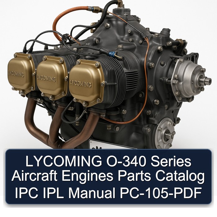 Catálogo de Piezas de Motores de Avión Lycoming O-340 Serie - IPC, IPL y Manual PC-105-PDF