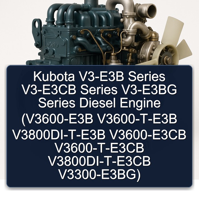 Kubota V3-E3B Series V3-E3CB Series V3-E3BG Series Diesel Engine (V3600-E3B V3600-T-E3B V3800DI-T-E3B V3600-E3CB V3600-T-E3CB V3800DI-T-E3CB V3300-E3BG)