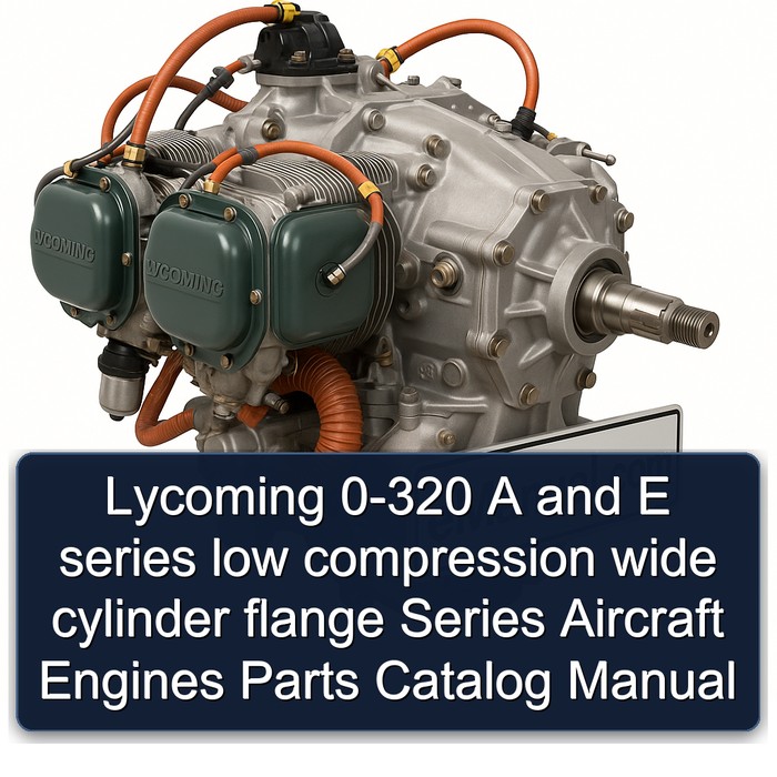 Catálogo de Piezas y Manual de Motores de Avión Lycoming 0-320 A y E Serie de Baja Compresión con Brida Ancha de Cilindro
