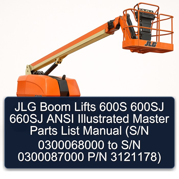 Jlg Boom Lifts 600S 600SJ 660SJ Ansi (S/N 0300068000 to S/N 0300087000 P/N 3121178) Parts Catalog PDF Download