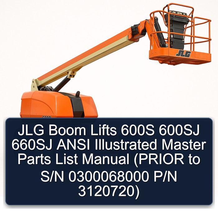 JLG Boom Lifts 600S 600SJ 660SJ ANSI Illustrated Master Parts List Manual (PRIOR to S/N 0300068000 P/N 3120720)