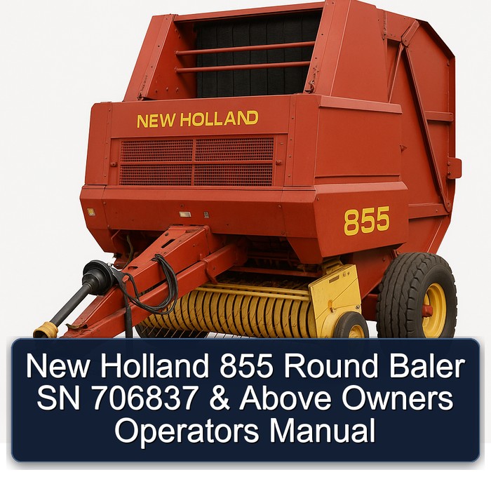 New Holland 855 Round Baler SN 706837 & Above Owners Operators Manual
