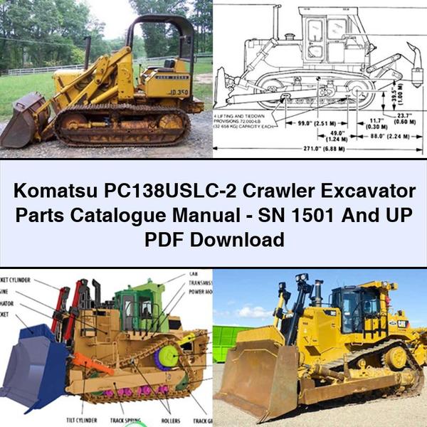 Komatsu PC138USLC-2 Crawler Excavator Parts Catalogue Manual-SN 1501 And UP