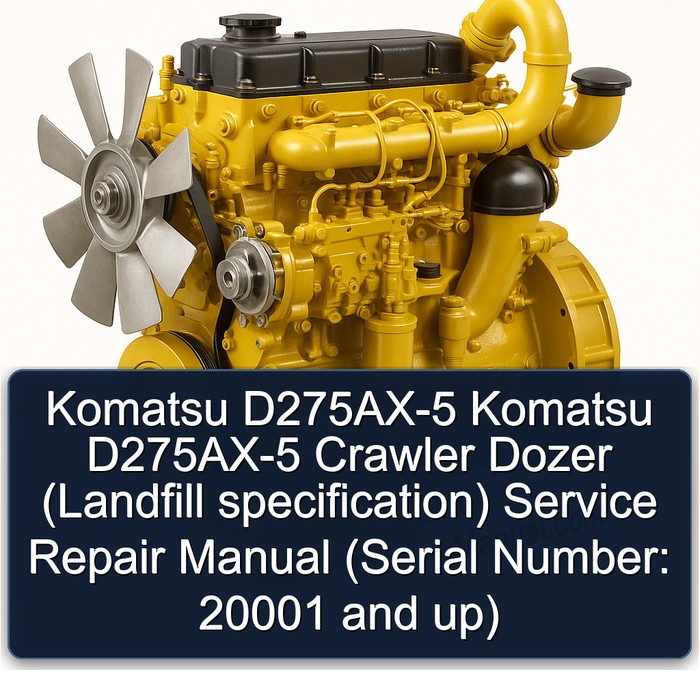 Komatsu D275AX-5 Komatsu D275AX-5 Crawler Dozer (Landfill specification) Manual de servicio y reparación (Serial Number: 20001 and up)