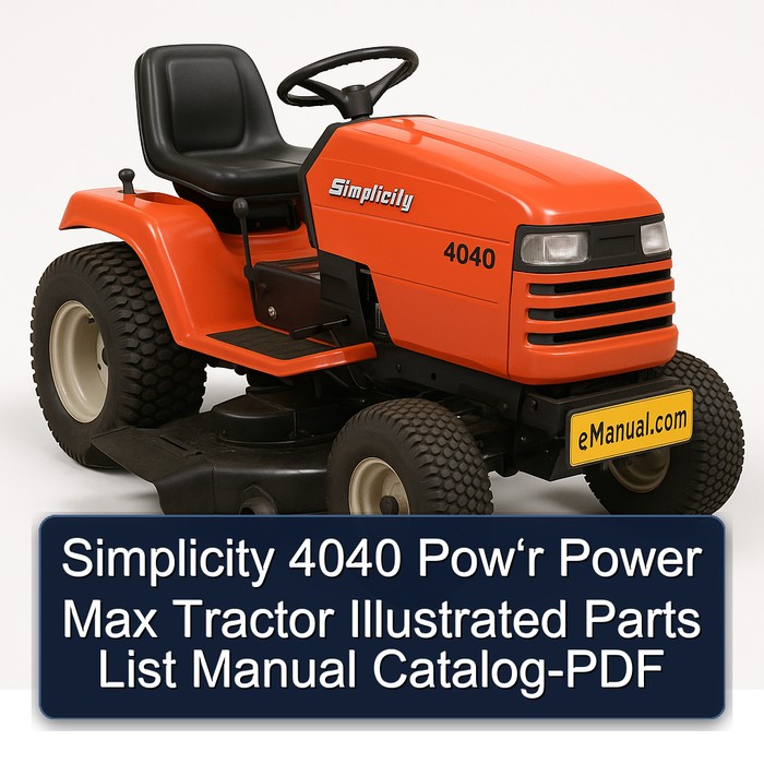 Simplicity 4040 Pow‘r Power Max Tractor Illustrated Parts List Manual Catalog-PDF