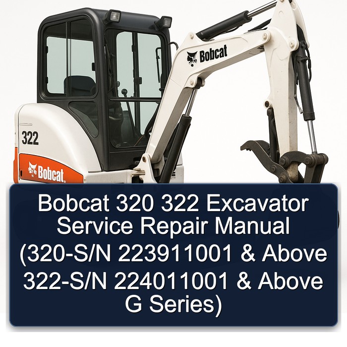 Bobcat 320 322 Excavator Service Repair Manual (320-S/N 223911001 & Above 322-S/N 224011001 & Above G Series)