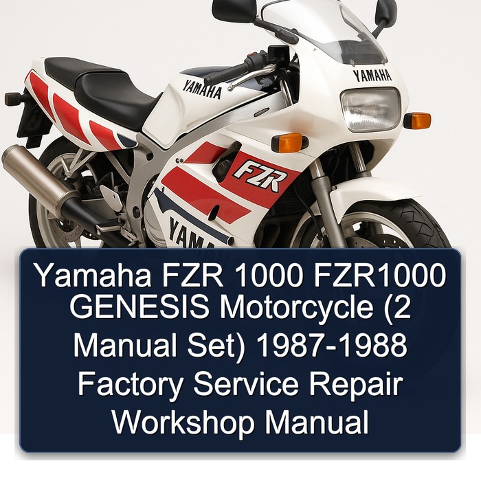 Yamaha FZR 1000 FZR1000 GENESIS Motorcycle (2 Manual Set) 1987-1988 Factory Service Repair Workshop Manual