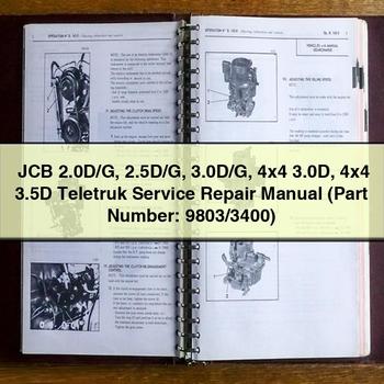JCB 2.0D/G 2.5D/G 3.0D/G 4x4 3.0D 4x4 3.5D Teletruk Service Repair Manual (Part Number: 9803/3400) 