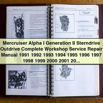 2002 Mercruiser Alpha I Generation II Sterndrive Outdrive Workshop Service Repair Manual PDF Download