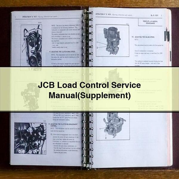 JCB Load Control Service Repair Manual(Supplement)
