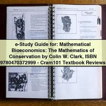 E-Study Guide for Mathematical Bioeconomics: the Mathematics of Conservation by Colin W. Clark PDF Download
