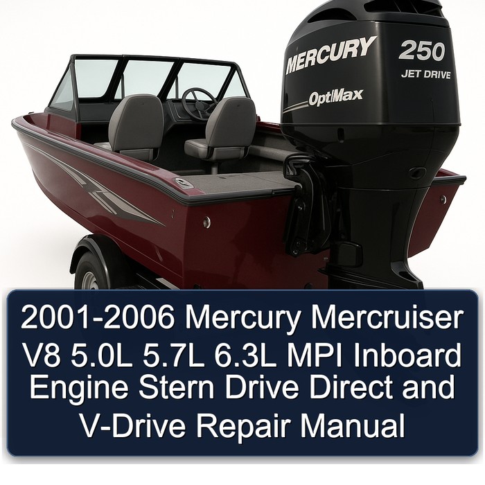 2001-2006 Mercury Mercruiser V8 5.0L 5.7L 6.3L MPI Inboard Engine Stern Drive Direct and V-Drive Repair Manual 