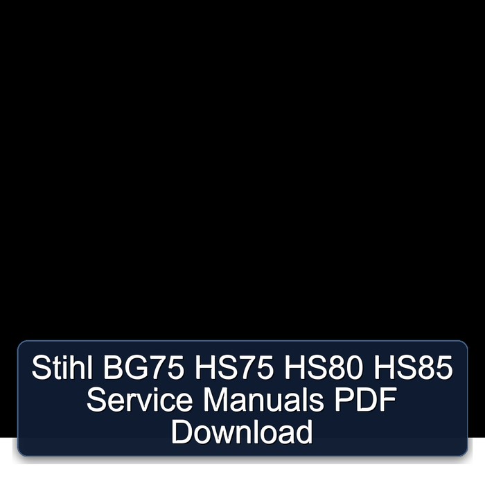 Manuales de Servicio Stihl BG75 HS75 HS80 HS85 (PDF)