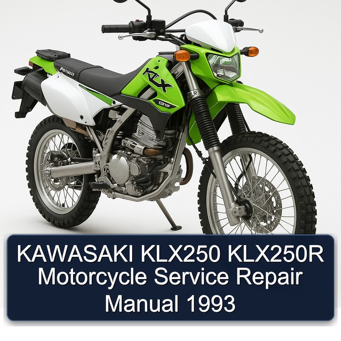 KAWASAKI KLX250 KLX250R Motorcycle Manual de servicio y reparación 1993