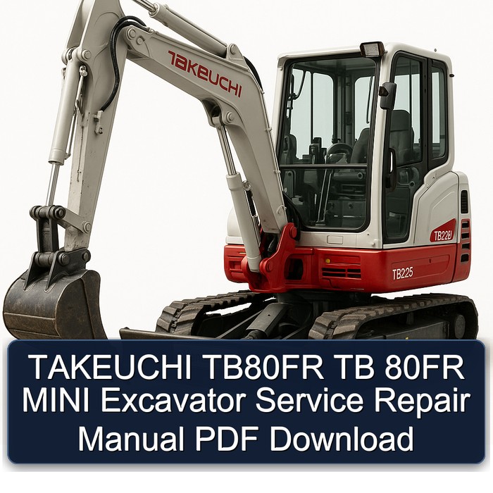 TAKEUCHI TB80FR TB 80FR MINI Excavator Manual de servicio y reparación PDF Download
