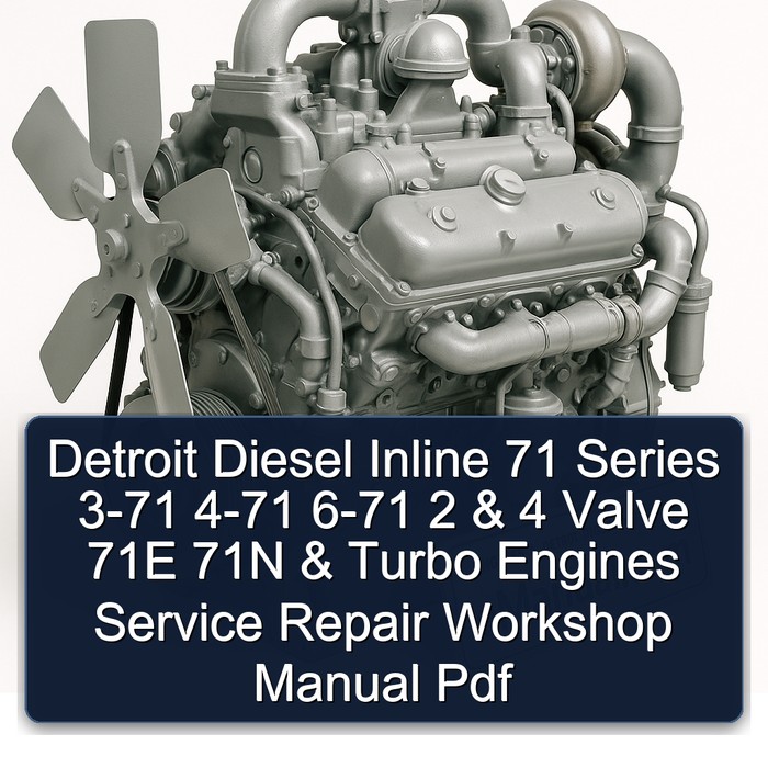 Detroit Diesel Inline 71 Series 3-71 4-71 6-71 2 & 4 Valve 71E 71N & Turbo Engines Service Repair Workshop Manual Pdf